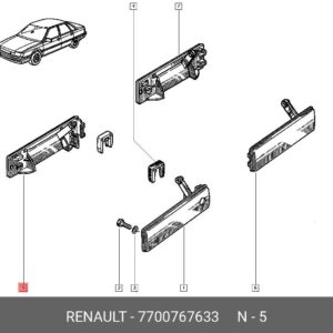 Poignet De Porte Extérieur Renault 21 Avant Droite