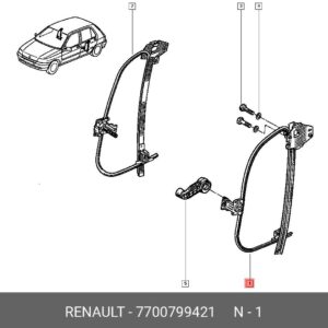 Lève Vitre Clio Chipie Arrière Gauche (Manuel) 7700799421
