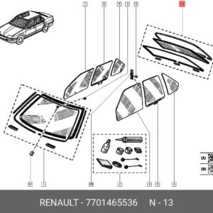 Lunette Arrière Renault 19 (Origine) Vert Clair 7701465536