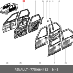 Panneau De Porte Renault 19 Arrière Droite (7751664412)
